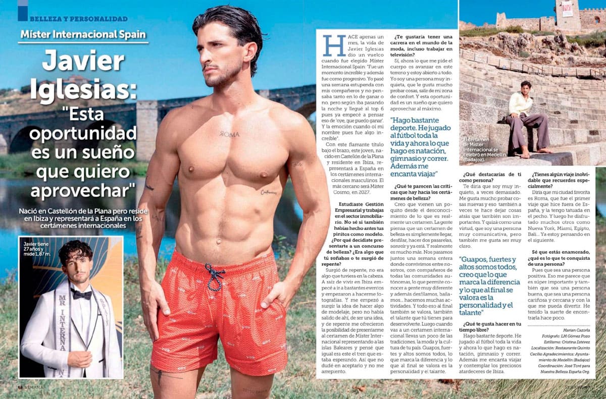 Javier Iglesias Mister International Spain ganador concurso belleza